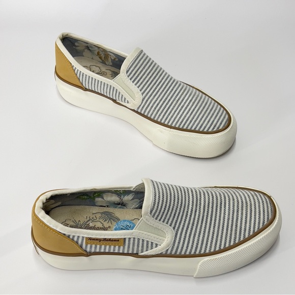 Tommy Bahama Shoes - TOMMY BAHAMA Women’s Size 6 1/2 Canvas Striped Slip On Sneakers Shoes